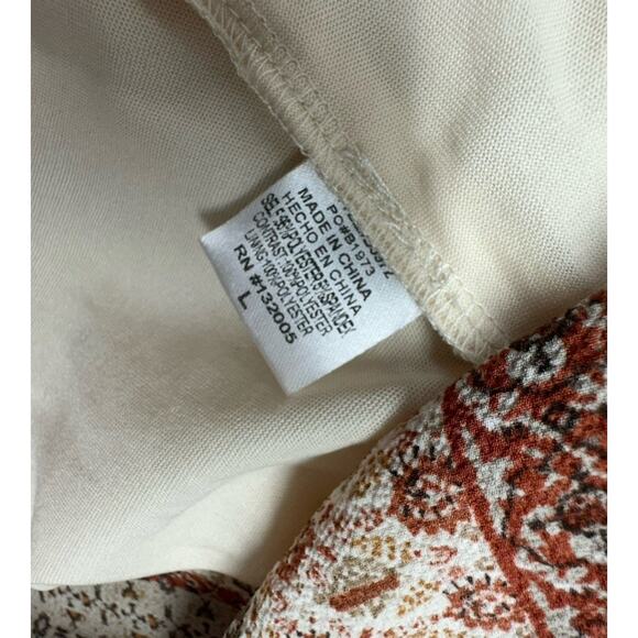 Entro Dress Womens Large Mini Shift Boho Bell Sleeve Mixed Media - Picture 8 of 11